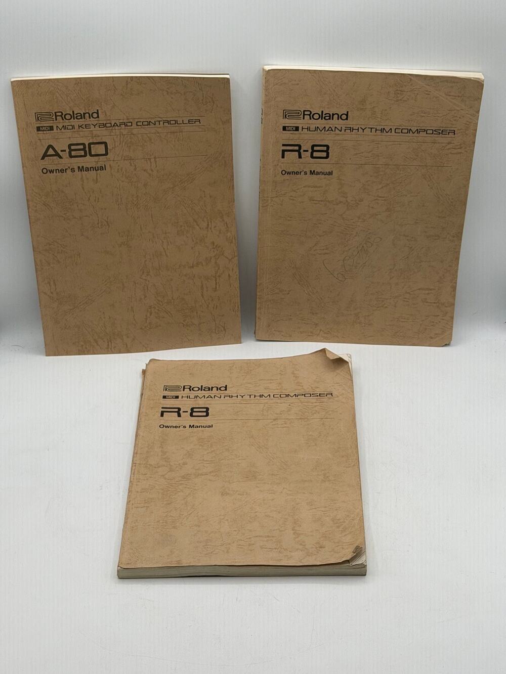 Vintage Roland Manuals Lot: A-80 Controller & R-8 Human Rhythm Composer (Set 3)